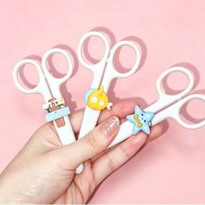 2pcs/5pcs/10pcs Future Star Series Student Craft Scissors, Cute And High-Appearance, Top Choice For DIY. Stainless Steel Student Art Scissors, Perfect For Students' Handicrafts, Office Use Or Paper-Cutting Activities. Featuring Round-Tip Design, They Offer Safety Features Suitable For Students.