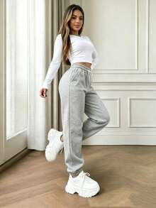 Pantalones casuales con múltiples bolsillos y botones, elegantes y lindos, de peso ligero, en estilo Y2K. Adecuados para volver al colegio, graduación, clubes, fiestas de cumpleaños, Halloween, Año Nuevo, Acción de Gracias, conciertos, gimnasios, playas, vacaciones, negocios, uso diario en el aeropuerto, estilo callejero, Día del Maestro, primavera, verano, otoño e invierno. - Gris - Ver 4