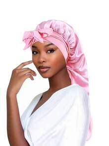 Long Satin Bonnet For Braids,Anti-Frizz Sleep Cap , Extra Large Sleep Cap With Bow Tie, Adjustable Hair Bonnet For Curly Hair, Locs & Long Hair - Multicolor - View 7