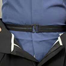Anti-Slip Belt | Slip-Resistant Elastic Grip, Adjustable Buckle, Suitable For Formal Occasions, Minimalist Black Design, Pairs Perfectly With Formal Pants, A Wardrobe Essential - A - View 3