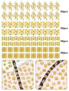 80Pcs Hair Cuffs Adjustable Hair Charms Metal Hair Jewelry Rings Summer Hair Dreadlock Braid Accessories For Girls Hair Braids Decoration - Gold - View 5
