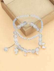 SANRIO 1pc My Melody Crystal Beaded Bracelet, Niche Design Jewelry Accessory - A - View 6