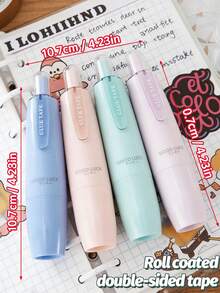 1 bút keo chấm có thể nạp lại, keo hai mặt có thể thu vào, độ dính vừa phải không bị lem, độ bám dính chắc chắn, không mùi, có thể dán lại mà không để lại cặn, không làm hỏng giấy. - Tròn - Xem 8