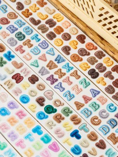 1 Rollo de Cinta Washi con Letras Troqueladas, Serie de Letras Suaves, Adecuada para Regalos, Oficina, Hogar, Marcado, Etiquetas, Aulas, Juguetes de Entretenimiento, Diarios de Estudiantes, Decoración Vintage Creativa DIY Pegatinas