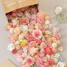 Serie de flores colgantes artificiales, accesorios creativos de fotografía, decoración romántica de boda con flores artificiales de 3-10cm de tamaño aleatorio en unicolor. Materiales y accesorios de decoración adecuados para lugares de boda, propuestas, sorpresas, cortinas del hogar diario y decoración de jardín. - Multicolor - Ver 10