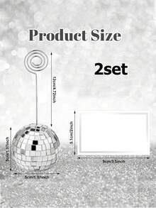 Bộ 2/4/6 giá đỡ thẻ, ảnh và số bàn hình quả cầu disco, giá đỡ màu bạc với dây xoắn, giá đỡ hình quả cầu disco dùng để trưng bày thực đơn, trong đám cưới, tiệc tùng và sinh nhật. - Hộp đựng danh thiếp + danh thiếp chủ đề vũ trường - Xem 10