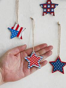 10 Stück Dekorationen für den Unabhängigkeitstag, patriotisch gestaltete Sterngirlanden, Pentagramm-Dekorationen, amerikanische Flagge Windkamin-Dekorationen, 4. Juli, Memorial Day, amerikanische Flagge, Stern-Hängdekorationen, patriotisches Thema, rote und blaue Farben, geeignet für Kamin, Wand, Tür, Fenster, Veranda, Eingangsbereich, Schlafzimmer, Küche, Esszimmer, Partydekoration, Unabhängigkeitstag Wanddekorationen - Stil 2 - Übersicht 10