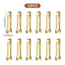 1/6/12/24pcs Stainless Steel Clips, For Holding Sugar Cubes, Ice Cubes, Mini Fruits, Candies, Suitable For Kitchen, Restaurant, Cafe, Afternoon Tea, Desserts - View 8