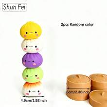 2 pièces Squishies en peluche mini pain aléatoires, jouets à manipuler de haute qualité, livrés avec un contenant de rangement, couleurs assorties, objet antistress, jouet antistress, objets antistress, accessoires de jeu, jouets pour garçon, personnalisé, jouets pour fille, cadeau amusant, squishy - a - Voir 8