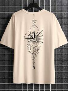 Manfinity  Camiseta De Hombro Caído Con Diseño Oversized Para Hombres - Caqui 2 - Ver 2