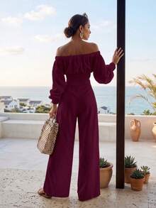 Casual Two Piece Spring Set / - Red Violet - View 2