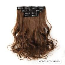 4 piezas de extensiones de cabello invisibles con clip de 14 pulgadas, onduladas y cortas, piezas de cabello natural y suave para mujeres - Multicolor - Ver 4