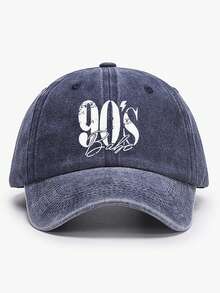 1件經典水洗棒球帽中性款彎簷帽「80s 90s」印花可調節式後扣帽 復古柔軟透氣休閒日常穿搭 - 白色80S90S - 查看 12