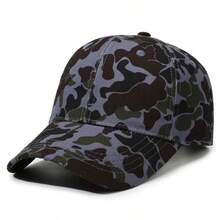 Retro Camouflage Cargo Style Style Baseball Cap, Unisex Versatile Outdoor Sun Protection Hat, American Fashion - A - View 3