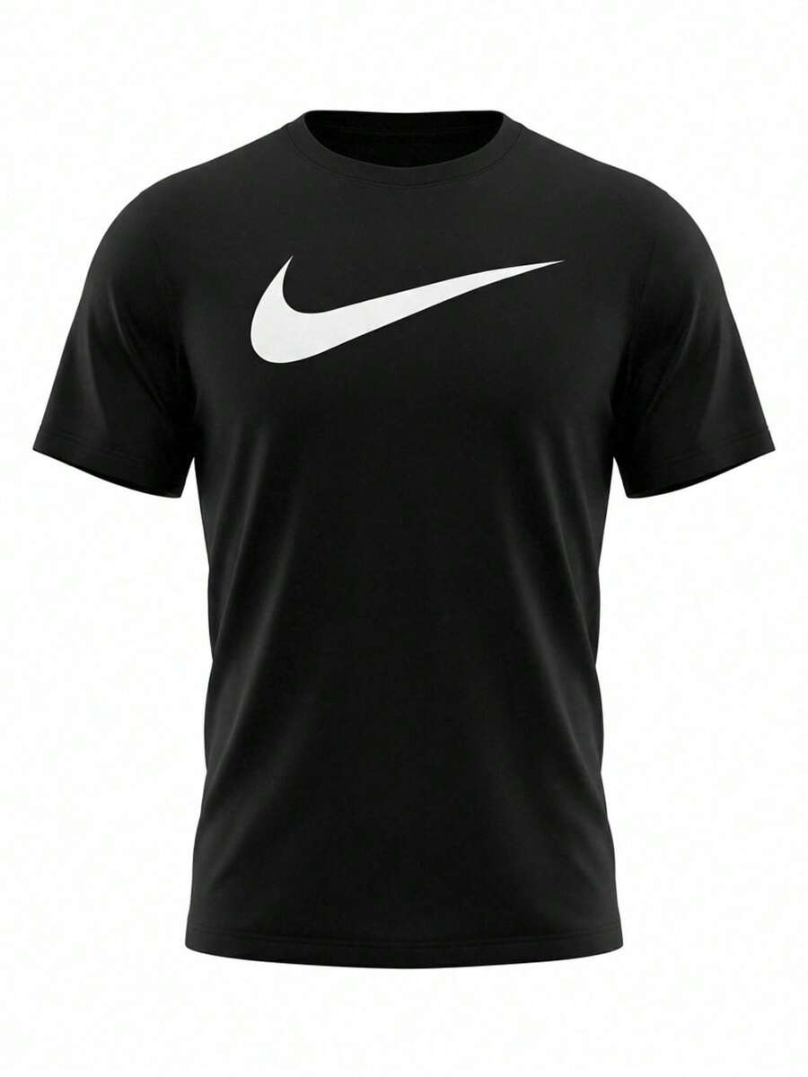 Nike Men Dri-Fit Swoosh Logo T-Shirts - Black - Black - View 1