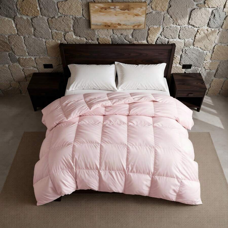 Comforter Duvet Insert - Quilted Comforters Twin/Full/Queen/King Size, All Season Duvet, GentleSoft Down Alternative Bedding Blanket, With 8 Tabs, Gifts For Women/Men,Machine Washable,, All-Season - 粉色 - 查看 1