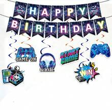 Trang trí tiệc sinh nhật chủ đề game neon, đồ trang trí treo hình tay cầm chơi game và máy chơi game, dành cho tiệc sinh nhật chủ đề game cho bé trai. - Nhiều màu - Xem 6