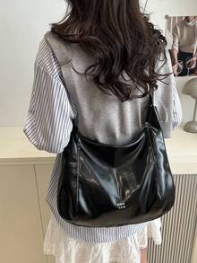 New Korean Niche Design Soft Texture Underarm Tote Bag, One Shoulder Fashion Commuter Tote Crossbody Bag, Casual Large Capacity Handbag - Multicolor - View 15