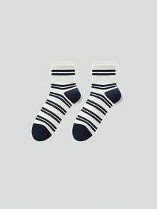 1/3/5 Pairs Men's Summer Breathable Ins Style Mid-Calf Socks, Spring/Autumn Anti-Odor Moisture-Wicking Short Crew Sports Socks - Multicolor - View 18