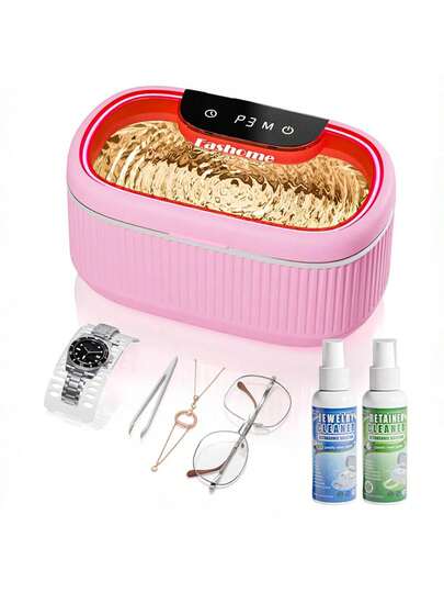 Ultrasonic Jewelry Cleaner 45kHz High-Frequency Ultrasonic Cleaner Machine, 550ML Large Capacity Tank, Degas Mode Deep Cleaning For Rings, Eyeglasses, Watches