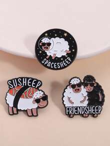 1 bộ ghim cài áo hình cừu dễ thương, in hình hoạt hình ngộ nghĩnh, hình cừu không gian, cừu bạn, cừu Susheep, dùng để cài áo, đeo ba lô, ve áo hoặc làm quà tặng trang sức hình động vật. - Nhiều màu - Xem 5