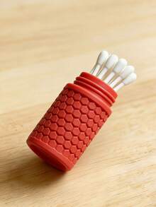 1pc Cotton Swab Storage Box, Portable Travel Cotton Swab Container, Reusable Waterproof Dustproof Cotton Swab Storage Box, Hexagon Textured Cotton Swab Storage Box, Suitable For Bathroom, Makeup, Outdoor Travel - Multicolor - View 10
