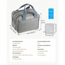 Wearable Breast Pump Bag, Breast Feeding Bag With Ice Pack, Fits For M5/M6, Pumping Accessories & Breastmilk Storage, Portable Pump Carrying Case For Work, Travel & Family Use, Grey - Medium, Light Gray, 20cm - View 7