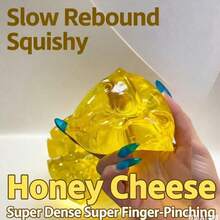Honey Cheese Squeeze Toy Light Retro Light Luxury Slow Rebound Deformable Stress Relief Toy Squeeze Sensory Toy For  Adults Birthday Holiday Gift 2VII - 蜂蜜起司 + 禮品袋 - 查看 4