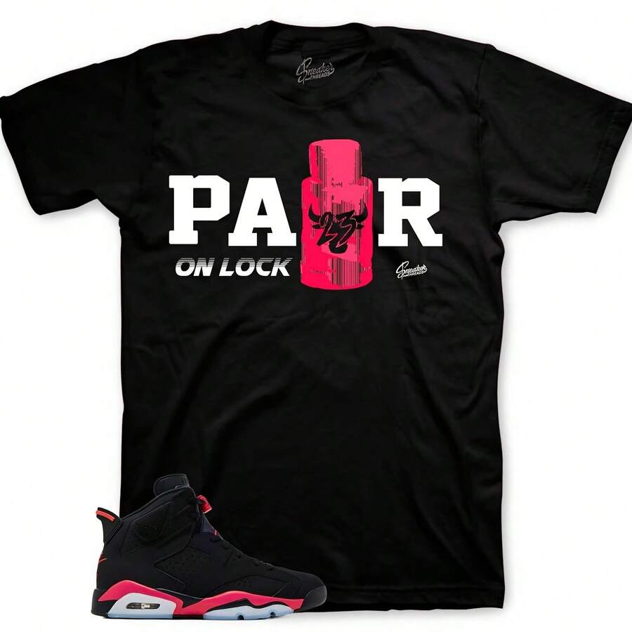 Matching T-Shirts With Retro 6 Infrared Vendor - Pair On Lock Shirt - Shape - View 1
