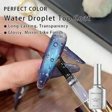 PERFECT COLOR 16ml 水滴凝膠指甲油 透明雕花凝膠 水滴雨滴效果美甲用品 設計雕花彩繪凝膠指甲油 可卸除 DIY 家用推薦 完美顯色 - 無色 - 查看 10