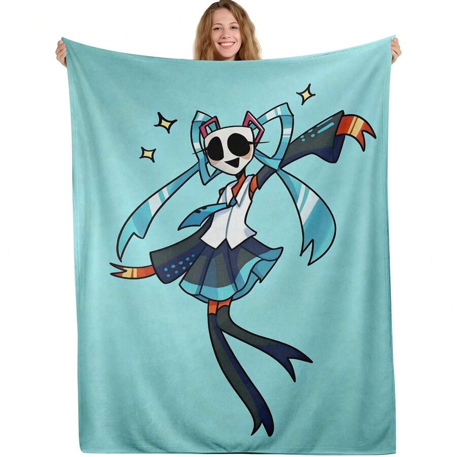 TADC Frog Jax Flannel Throw Blanket, The A-Amazing D-Digital Circus Cartoon Art Design, Soft Cozy Reversible Plush For Couch, Unique Pop Culture Gift For Fans,  Wall Home Decor For Bedroom Living Room - 多色2 - 查看 1
