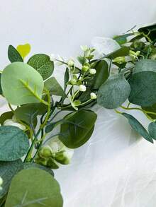 OBOVAY 1/3/6件組人造尤加利長桌桌旗，仿真綠植花環，適用於婚禮餐桌裝飾、派對宴會壁爐，優雅家居餐廳花卉裝飾 - 綠色 - 查看 7