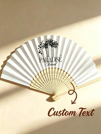 Customized Name/LOGO White Wedding Fan, Classic DIY Fan, High-Quality Customized Decoration, Personalized, Fashionable And Exquisite Customization, Unique Ideal Gift Suitable For Her, Boyfriend, Girlfriend, Dad, Family, Mom, Friends, Pets, Son, Students, Daughter, Workers For Anniversary, Valentine's Day, Mother's Day, Birthday, Graduation, Wedding, Father's Day, Housewarming, School, Home, Office