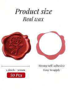 20/30/50张蜡封贴纸，婚礼请柬信封封口贴纸，自粘式信封封口贴纸，适用于婚礼、请柬、信封、礼品包装、圣诞节及其他场合 - 玫紅色 - 查看 8
