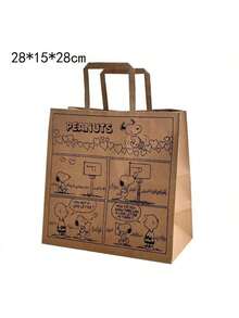 Bolsas de regalo de fiesta de Snoopy de Peanuts, bolsas de papel con estampado de dibujos animados lindos, bolsas de regalo con múltiples patrones de personajes de dibujos animados de Peanuts, adecuadas para empaquetar regalos de cumpleaños y fiestas de estudiantes - Multicolor - Ver 4