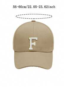 1 pieza Gorra de béisbol con bordado de letra A-Z en color caqui para niños de 8 a 16 años, sombrero de sol ajustable y transpirable de estilo universitario casual para uso diario al aire libre - Caqui - Ver 11