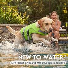 1pc Dog Life Jacket With High Buoyancy, Rescue Handle And Reflective Design, Adjustable For Small To Large Dogs - Green - View 7