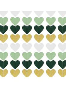 18pcs/Set 4-Color Heart Shaped Hanging Banners, Green Heart Garland, Wedding Backdrop Decor Flags, Heart Glitter Wreath Accessories, Suitable For Holidays, Weddings, Party Venue Decoration - Multiple Styles - View 6