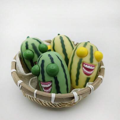 Random Color Delivery, Squinting Watermelon Stick Novelty Bulging Watermelon Stick Stress Relief Squishy Toys, Cute Stuff, Nee Doh, Cheese Squishy, Squishy Dumpling, Fidget
