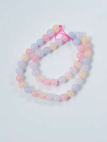 1 Strand Morganite Jade Beads Round Gemstone Loose Beads, Candy Jade Beads Smooth Round 6mm 8mm 10mm Gemstone Beads For Jewelry Making - Multicolor - View 7