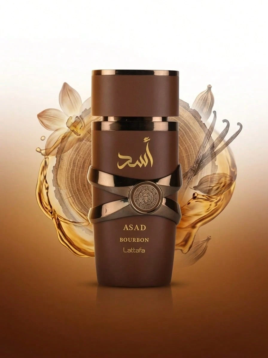 Lattafa Asad Bourbon Eau De Parfum Unisex EDP Perfume Perfumes 3.4oz/100ml Long-Lasting Girlfriend Wife Mother Friend Boyfriend Husband Father Brother Birthday Graduation Party Travel Camping Outdoors School Campus Trip Festivals Anniversary Winter Christmas Special Occasions, Party Mannish - EDP - View 1