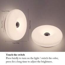 USB Powered Creative LED Minimalist Ambient Light, Touch Switch/Long Press Brightness Adjustment/3 Color Temperature Dimming, Can Be Used As Wall Lamp/Table Lamp, Suitable For Bedroom Nightstand/Indoor Wall/Desk/Countertop/Dining Room Decoration/Party/Gift - Donut - View 8