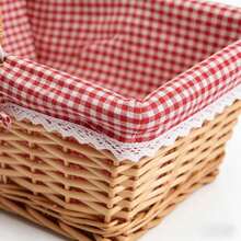 Picnic Basket,Lightweight And Portable,Large Capacity And Stylish Design,Made Of Willow And Rattan - Square - View 5
