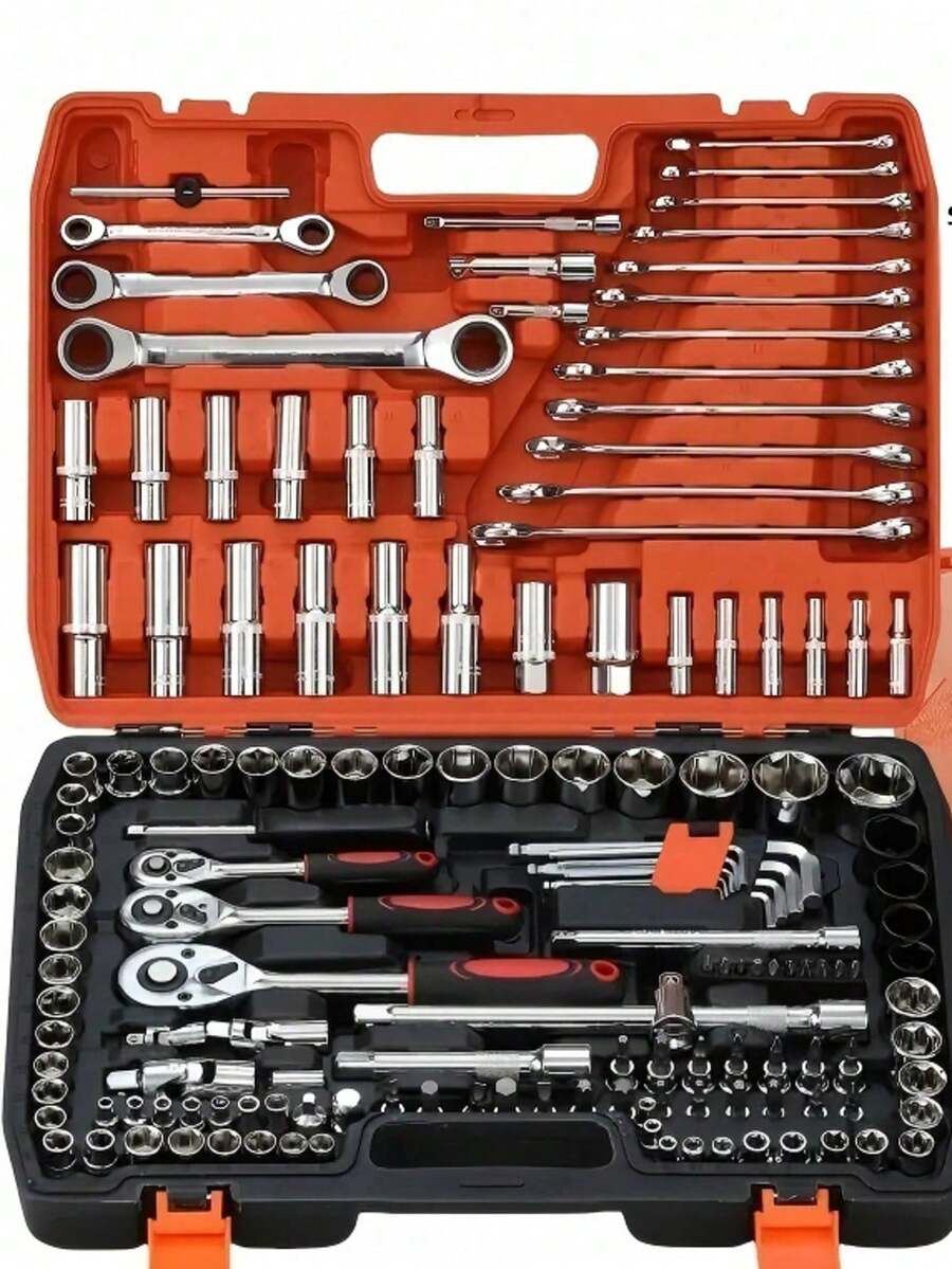 Automotive Repair Tool Set, Socket Wrench Ratchet Spanner, Multi-Function Toolbox Combination For Car Maintenance And Repair - Multi-piece Set - View 1
