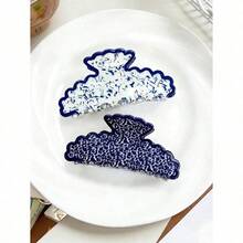 1pc Retro Elegant Acetate Wavy Floral Hair Claw Clip, Porcelain Texture Hair Claw Clip For Bun, Hair Claw Hair Accessory Summer Beach Vacay Hair Clips - Nhiều màu - Xem 4
