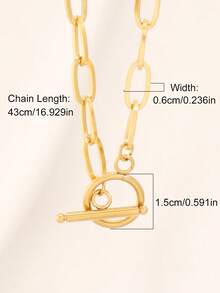 1件装不锈钢几何极简项链，男女皆宜，时尚简约链条项链，颈链饰品 - 項鍊 - 查看 7