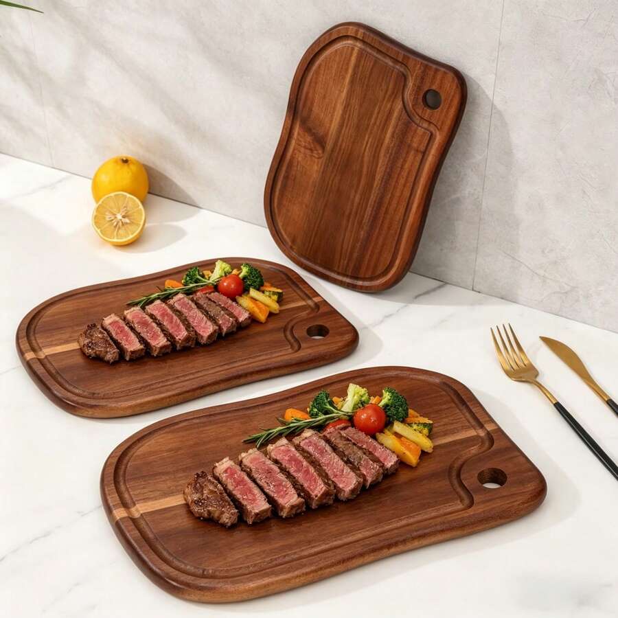 Thớt gỗ, hình dạng không đều - Thích hợp để thái thịt, phô mai, bánh mì, rau củ và trái cây | Dụng cụ nhà bếp lý tưởng và món quà hoàn hảo cho Ngày của Mẹ.