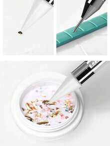 Caneta com Aplicação de Strass, Caneta com Aplicação de Strass/Cristal Dupla, Cabo com Contas de Cristal - Excelente Ferramenta de Decoração de Arte de Unhas DIY Encantos de Unhas - Multicolorido - Visão 4