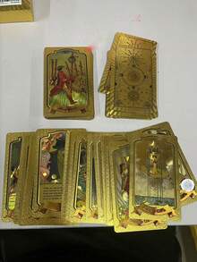 Classic Tarot Cards For Beginners, English Gold Foil Version, Size 4.72x2.76 Inches, With English And Spanish Instruction Booklet, Waterproof And Wrinkle-Resistant, Ideal For Beginners - Compact And Fashionable Deck With Detailed User Guide - Experience Authentic Tarot Divination - Multicolor - View 8