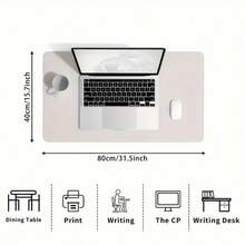 1pc Large Desk Pad, Office Pad, Mouse Pad, Anti-Slip PU Leather Blotting Paper, Laptop Desk Mat, Manicure Makeup Desk Mat, Coffee Table Mat, Vanity Mat, Super Large Tablecloth, Waterproof, Oil-Proof, Wear-Resistant, Easy-Clean Dining Table Mat, Suitable For Various Desktops - Multicolor - View 4